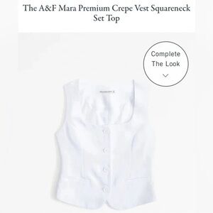 Abercrombie & Fitch White Mara Linen Vest Top